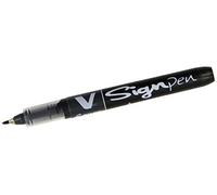 Pilot Pen - Bolígrafo de punta de fibra V-Sign Pen Negro punto medio (Caja 12 unidades)
