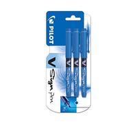 Pilot V Sign - Rotulador (3 unidades, punta media de fieltro), color azul, color azul