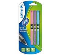 Pilot V5 - Bolígrafo roller (3 unidades), color rosa, morado y azul