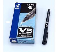 PILOT V5 Hi-Tecpoint - Bolígrafo de punta fina de 0,5 mm, trazo de 0,3 mm, paquete de 6 unidades, negro, azul, rojo, verde, violeta y rosa