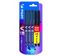 Pilot V5 - Paquete de 5 bolígrafos de tinta liquida, negro