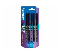 Pilot V7 - Bolígrafo roller (tinta líquida, 0,7 mm, 5 unidades), color negro