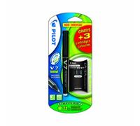 Pilot V7 - Recambios para blíster (3 unidades), color negro