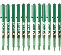 PILOT VBall 07 - Pack de 12 bolígrafos de tinta liquida, punto medio, color verde