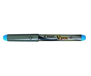 Pilot VPen Stylo plume jetable Corps argent Pointe 0,58 mm Bleu clair