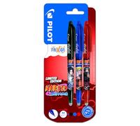 Pilot x NARUTO - Lote de 3 bolígrafos de FriXion Ball borrables edición limitada Naruto Shipudden - Bolígrafos recargables - Negro, Azul, Rojo - Punta media