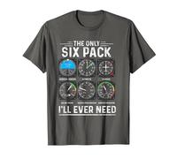 Piloto de avión The Only Six Pack Ever Need Student Pilot Camiseta, Hombre, Asfalto, 5XL
