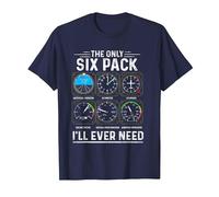Piloto de avión The Only Six Pack Ever Need Student Pilot Camiseta, Hombre, Azul Marino, 5XL