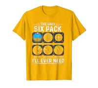 Piloto de avión The Only Six Pack Ever Need Student Pilot Camiseta, Hombre, Dorado Brillante, XXL