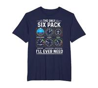 Piloto de avión The Only Six Pack Ever Need Student Pilot Camiseta, Hombre Tallas Grandes, Azul Marino, 5X Alto