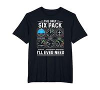 Piloto de avión The Only Six Pack Ever Need Student Pilot Camiseta, Hombre Tallas Grandes, Negro, 3X Alto
