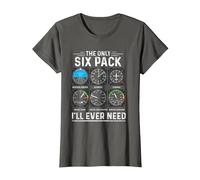 Piloto de avión The Only Six Pack Ever Need Student Pilot Camiseta, Mujer, Asfalto, 3XL