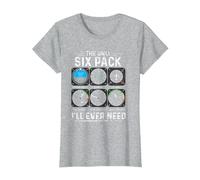 Piloto de avión The Only Six Pack Ever Need Student Pilot Camiseta, Mujer, Gris Jaspeado, XXL