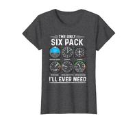 Piloto de avión The Only Six Pack Ever Need Student Pilot Camiseta, Mujer, Jaspeado Oscuro, L