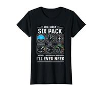 Piloto de avión The Only Six Pack Ever Need Student Pilot Camiseta, Mujer, Negro, S
