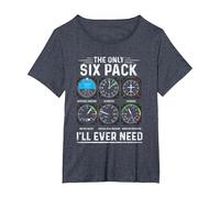Piloto de avión The Only Six Pack Ever Need Student Pilot Camiseta, Mujer Tallas Grandes, Azul Jaspeado, 5XL Grande