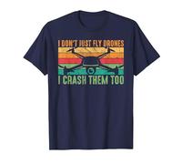 Piloto de Drones No sólo Vuelo Drones, también los estrello Camiseta, Hombre, Azul Marino, XXL