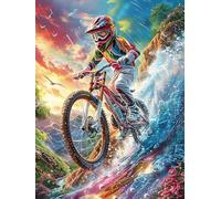 Piloto de Motocross en el Barro Rompecabezas 500 Piezas Cartón para Expertos Cuentos de Hadas de Animales y Plantas Mejora Memoria Actividad Tiempo Libre Pack Completo Original 500 PCS