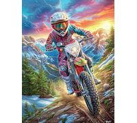 Piloto de motocross en el cañón ardiente Puzzle 500 Piezas Cartón Blanco Premium Para Expertos Cuento de hadas tierno de acompañamiento Vacaciones Fines Semana Reducir Estrés Hobby Y Ocio Garantía Sat