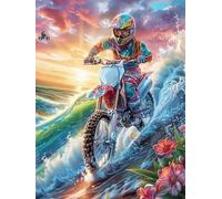 Piloto de motocross en el océano ardiente Rompecabezas 1000 Piezas Cartón Para Principiantes Cuento de hadas de acompañamiento mágico Vacaciones Y Fines De Semana Hobby Y Ocio Calidad Profesional Rega
