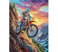 Piloto de motocross en el paisaje de montaña Puzzle 1000 Piezas Colorido Cartón Mitos fantásticoss Cuento De Hadas Rompecabezas Familiar Para Toda La Familia Juguete Educativo 3D Maquetas Construir 10