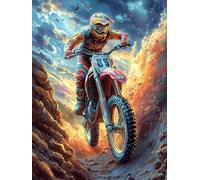 Piloto de Motocross en la Cascada ardiente Puzzle 1000 Piezas Papel Adolescentes Cuento de Hadas tierno de acompañamiento Actividad Familiar Educativa Mejora Coordinación Ojo-Mano Fi