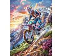 Piloto de motocross en terreno accidentado Puzzle 500 Piezas Cartón Grueso Para Coleccionistas Sueño de pintura al óleo de cuento de hadas Ocio Creativo En Casa Calmar La Mente Pieza Colección Más Ven