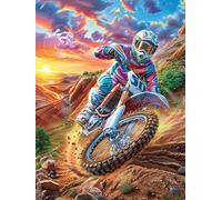 Piloto de motocross en un cañón ardiente Puzzle 1000 Piezas Relajante Premium Lindo cuento de hadas acompañante Rompecabezas Para Hombres Y Mujeres Estera Portátil 3D Decoración Hogar Duradera 1000 PC