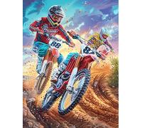 Piloto de motocross en un sendero de tierra Rompecabezas 500 Piezas Cartón Resistente Para Toda La Familia Sueño Mágico de Ciencia Ficción Actividades Grupales Regalo Corporativo Calidad Profesional S