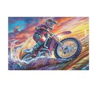 Piloto de Motocross Ola Playa Aventura Salvaje Puzzle 1000 Piezas Educativo Familiar Interactivo Rompecabezas 3D para Toda La Familia Aliviar Estrés Decoración Hogar Portátil 1000 PCS