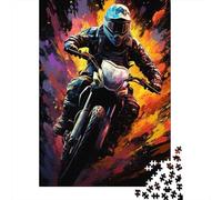 Piloto de Motocross Puzzle de 1000 Piezas Papel para Adultos Estilo Graffiti Dinámico Enfoque Familia Relajación Regalo 38x26cm/1000pcs