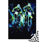 Piloto de Motocrosss Rompecabezas para Adultos 52x38cm/1000pcs,Juegos De Desafío De Estilo de póster de Deportes de acción