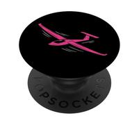 Piloto de Vuelo silencioso de Pink Glider, Amante de los Aviones, Chicas PopSockets PopGrip Adhesivo