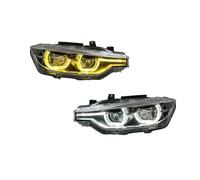 Piloto Delantero Coche Para Unidades Faros Delanteros Compatibles Con Lámpara Para Xenón Luces Señal Giro DRL Amarillas Blancas Para Serie 3 F30 F35 2013-2019 Bloque Óptico Delanteros(Silver)