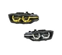 Piloto Delantero Coche Para Unidades Faros Delanteros Compatibles Con Lámpara Para Xenón Luces Señal Giro DRL Amarillas Blancas Para Serie 3 F30 F35 2013-2019 Bloque Óptico Delanteros(Smoke)