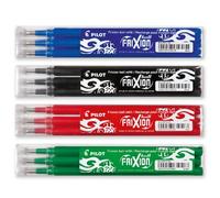 Piloto Frixion Ball Rollerball - 4 Ersatzminensets 3 Piezas en Azul, Negro, Rojo, Verde