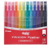 Piloto Frixion Fineliner Marcador de borrado Pensar Fine Point Surtido de 12 colores (SFFL-144F-12C)