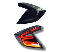 piloto luz Trasero Kit De Luces Traseras LED para Civic Hatchback 2016-2021: Luces Traseras, Luces De Marcha Atrás, Luces De Freno Y Direccionales. Luces de traseras(Pair of Black)