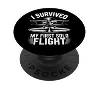 Piloto Novato Aviacion My First Solo Flight Vuelo En PopSockets PopGrip Adhesivo