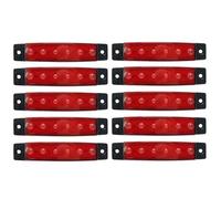 Piloto trasero 10 Luces LED Señalización Giro Externas Coche 24V/12V Para Autobús Camión Furgoneta Etc Luz Advertencia Trasera Luz Indicadora Freno Luces Traseras(Red)