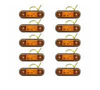 Piloto Trasero Luz Advertencia 12 V Y 24 3 LED Marcador Lateral Ovalada Gálibo Naranja Blanca Roja, Para Remolque Camión Caravana Faros traseros(10x orange)