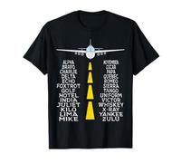 Piloto y avión alfabeto fonético regalo aeropuerto Camiseta