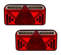 PILOTOS LED NEON 7 FUNCIONES TRIANGULO INTEGRADO CON LUZ PARA MATRICULA 12V 24V HOMOLOGADOS (Lado Derecho y Izquierdo)