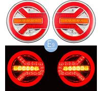 PILOTOS LED NEON REDONDOS 3 FUNCIONES FRENO POSICION INTERMITENTE 12V 24V CAMION REMOLQUE AUTO CARAVANA HOMOLOGADOS