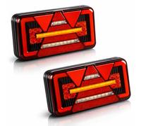 Pilotos Traseros LED Neón para Remolques, 12V-24V, con Triángulos Integrados, Multifunción, Homologados, 2 Unidades (Pequeños)
