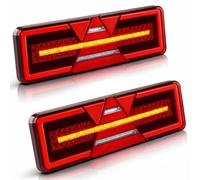 Pilotos Traseros LED Neón para Remolques, 12V-24V, con Triángulos Integrados, Multifunción, Homologados, 2 Unidades (Grandes)