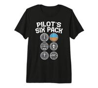 Pilots Six Pack Funny Flight Instruments Aviation Humor Gift Camiseta Premium