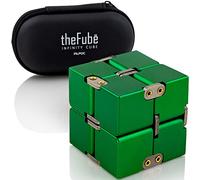 PILPOC Infinity Cube Fidget Juguete de escritorio, cubo mágico infinito de aluminio de con funda exclusiva, resistente, pesado, alivia el estrés y la ansiedad, para TDAH, TOC