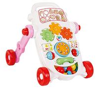 Pilsan My First Walker - Andador con música y actividades divertidas como bolas, perlas, etc., color blanco, rosa y rojo