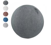 PiLtaR 55/65/75cm Bola de Yoga Pelota Pilates Asiento Silla con Cubierta Funda para Sentarse Casa Oficina Incluye Pelota Ejercicio Interior,Gris,65cm